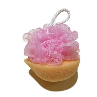 China GRS Eco-Friendly Recycle PE Mesh Sponge Bath Puff Body Wash Loofah Brush Flower Custom Bath Sponge For Kids Shower for sale