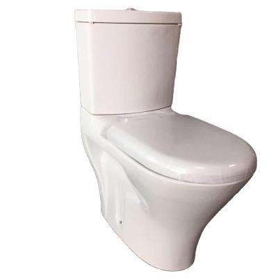 China Chaozhou Cheap Price Double-Flow Sanitary Ware Bathroom Ceramic Two Piece WC Toilet With P-trap for sale