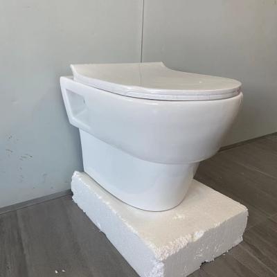 China Hidden Tank Easy-cleaning Space-Saving Design Rimless Wall Hung Water Saving Ceramic Bathroom Toilet for sale