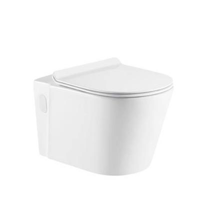 China Single Concealed Cistern And Space Saving Household Bathroom Ceramic Rimless Wall Hung Toilet for sale