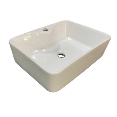 China Hot Sales Modern Ceramic Porcelain Sanitary Ware Rectangular Sanitary Ware Washbasin and Tabletop Sink for sale