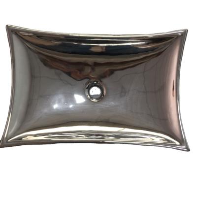 China Modern Bathroom Gold /silver Bathroom Basin Art Basins Ceramic Countertop Sinks For Sale for sale