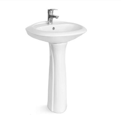 China Modern Popular White Ceramic Household Bathroom Products With Artistic Sense Pedestal Sink for sale