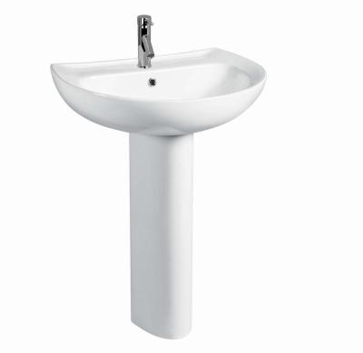 China High Quality Easy Clean Single Hole Thin Edge Bathroom Pedestal Faucet Ceramic Sink Sink for sale