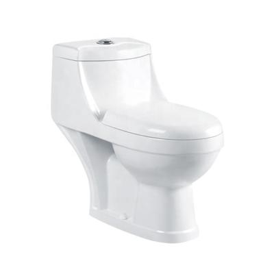 China Double-Flow Washdown One Piece Floor Mounted Strap Toilet With Ceramic Toilet Seat Lavatory for sale