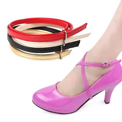 China Ankle Chain Flat Anti-loose Lace High Heel PU Anti Fall Non tie ladjustable shoes straps for sale