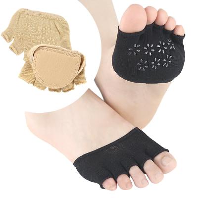 China Breathable Half Stitch Glue Padded Socks, Cotton Summer Thin Non-slip Toe Split Socks for sale