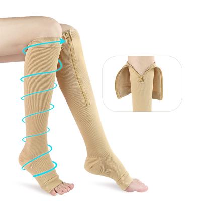 China Women&Men 20-30mmhg High Knee Sock Breathable Compression Graduated Medical Socks For Sports Running Retraining And Varicose Veins for sale