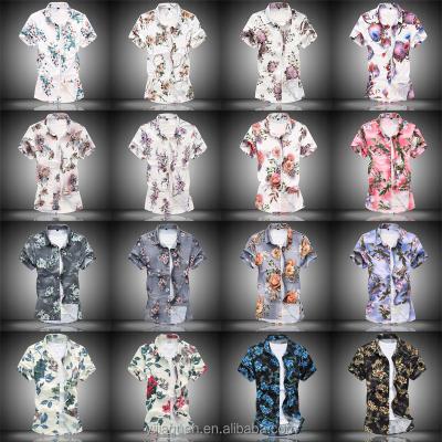 China Anti-pilling Wholesale Men's Hawaiian shirt short sleeve print button down Summer beach print floral Hawaiian shirt for sale