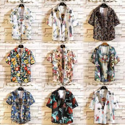 China Anti-pilling Men's summer Hawaiian shirt men's short-sleeved thin printed T-shirt cheap wholesale for sale