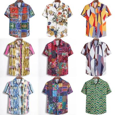 China Anti-pilling Resort Designer Summer Shirts Men's Short sleeve Hawaiian Beach Shirts Men's casual custom Hawaiian shirts cheap wholesale for sale