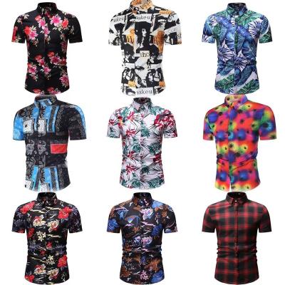 China Anti-pilling Cheap Hawaiian Beach Vintage Floral Shirt Men's loose floral short-sleeved shirt for sale