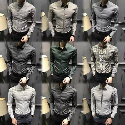 China Anti-pilling Wholesale bamboo cotton men's business casual long sleeve shirt buckle dress shirt for sale