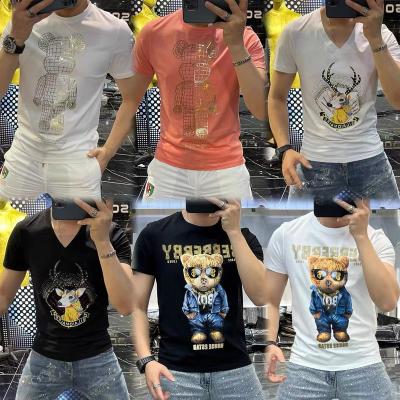 China Anti-wrinkle high quality heavy cotton logo T-shirt plus size printed 3d relief Printed T-shirt Men's T-shirt for sale