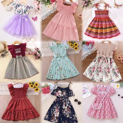 China Anti-wrinkle Cheap children's Princess dress New floral fluffy dress Little girl piano performance dress for sale