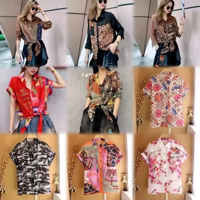 China Anti-pilling Chiffon women's short-sleeved shirt wholesale sales Europe and America loose shirt new large for sale