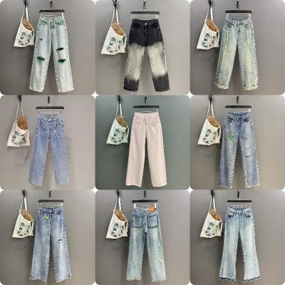 China Waterproof Clearance Sale Women's straight leg jeans Korean version mid-rise Jeans Fashion 2024 latest styles for sale