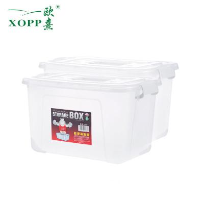 China Home Stackable Transparent Organizer Containers Tote Bin Universal Clear Plastic Storage Box Viable for sale