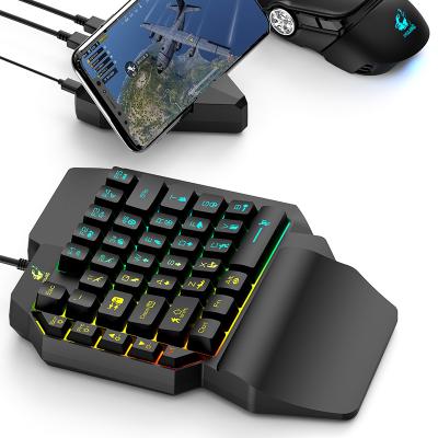 China Backlight 2021Travelcool 1.5m Plug and Play One-hand Waterproof Mechanical Gaming Keyboard and Mouse Sets for Mobile Laptop for Pubg Game for sale