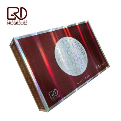 China Recycled Materials Silver / Gold 4C Metallic Paper Printed Cosmetic Gift Set Packaging Box RGD-P1202 for sale