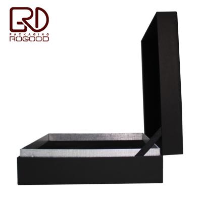 China Recycled Materials Accept Logo Custom Black Perfume Gift Set Box Cosmetic Packaging For Beauty Product RGD-P1013 for sale