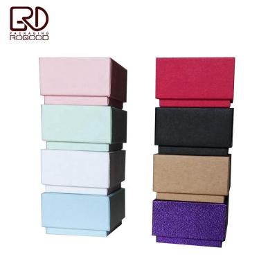 China Recyclable Square Cardboard Corner Lid And Plain Paper Jewelry Ring Box Accept Custom Logo for sale