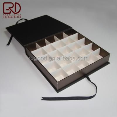 China Fancy Recyclable Book Style Cardboard Chocolate Box With Ribbon Closure RGD-P1172 for sale