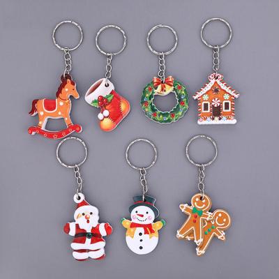 China 2021 Christmas Style Creative Christmas Shape Home Sock Snowman Christmas Tree Key Chain for sale