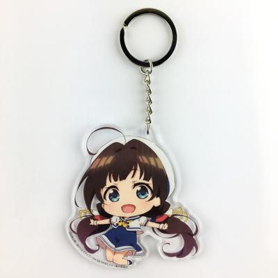 China Cartoon style new products laser cutting printing tech anime acrylic japanese comic key chain for sale