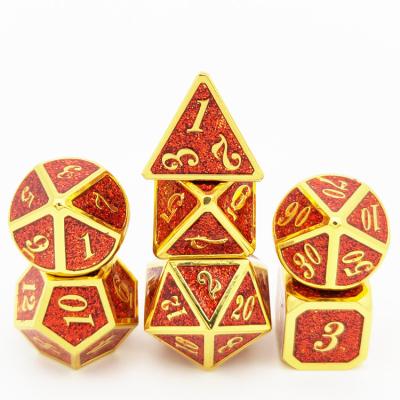 China Polyhedral Dice Set 7pcs RPG Dungeons And Dragons Table Games Zinc Alloy Dice Adult Games With Dice Bag for sale