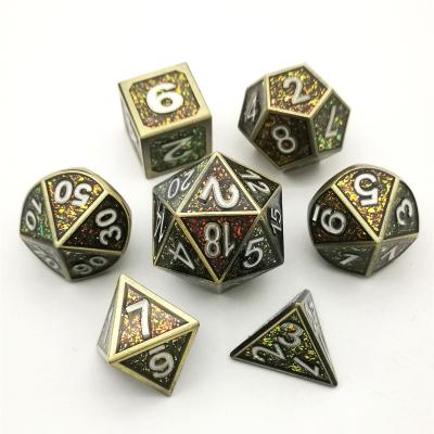 China Polyhedral Dice 7 PC Set Dungeons And Dragons RPG Role Playing Games Glitter Dice Set Dice00089 for sale