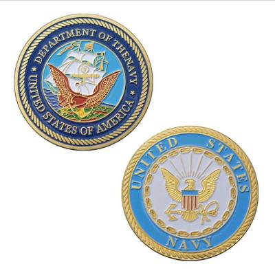 China Europe USA Military Commemorative Coin Custom Plated Gold Coin Commemorative Navy Military Challenge Coin for sale