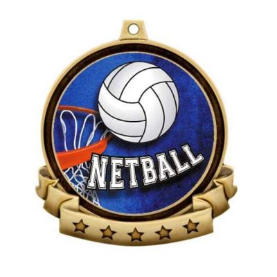 China Custom America Europe Soccer Metal Craft Netball Kids Stock Sports Medals for sale