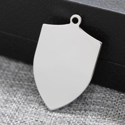 China Polychromatic Special 3d Metal Europe Shield Design Dog ID Tag Custom Pendant Various Shape Zinc Alloy for sale