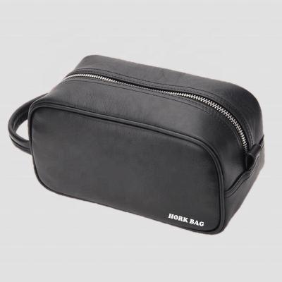 China High Quality Fashion Bathroom Amenities Waterproof Storage Bag PU Leather Wash Bag With Hanging Strap for sale