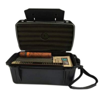 China With Handle 15CT Home Travel Portable On-The-Go Cigar Humidor Sealed Purified Cigar Case for sale