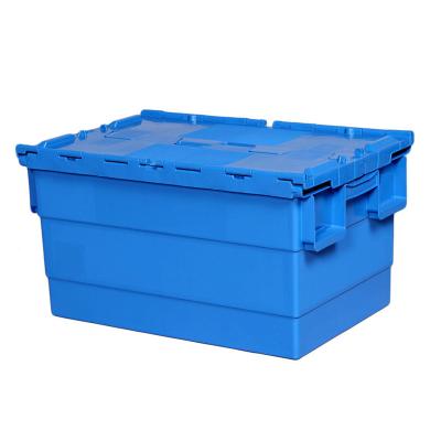 China Lid 74L attached resistant recyclable stackable and plastic Neastable Tote Box for sale