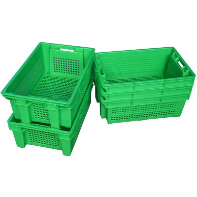 China Plastic Vented Stackable Stackable Plastic Vented Agricultural Crate Stackable Shipping Carton Transport Crate For Fruits And Vegetables for sale