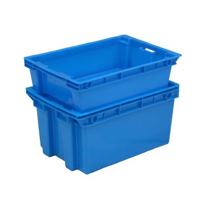 China Eco-friendly Plastic Stackable Plastic Turnover Box Storage Stackable Solid Plastic Crate For Fish And Meat Use for sale