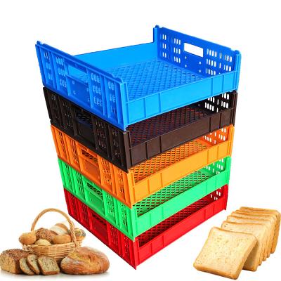 China Customized Reusable Eco-Friendly Stackable Bread Tray Recyclable Food Grade PP 725x650x150mm Hygenic Size Hygenic Stackable Bread Crates for sale