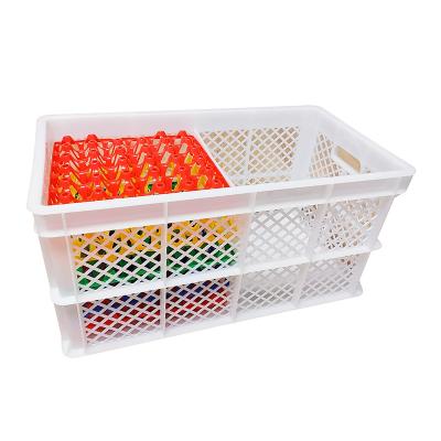 China Large Mesh PE Egg Turnover Foldable Plastic Egg Crate High Quality Durable Strong Storage Stackable Recyclable Collapsible Transport for sale