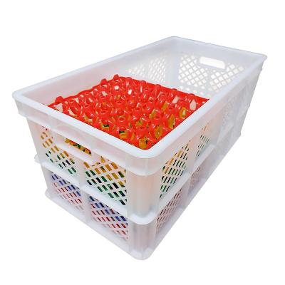 China Foldable Recyclable Stackable Wholesale Plastic Egg Cartons Bulk Egg Crate Storage for sale