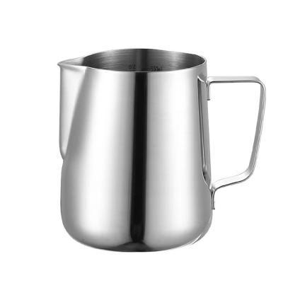 China Viable Custom Logo 600ml Stainless Steel Steamer Coffee Pitcher Arabian Milk Frother Jug With Scale for sale