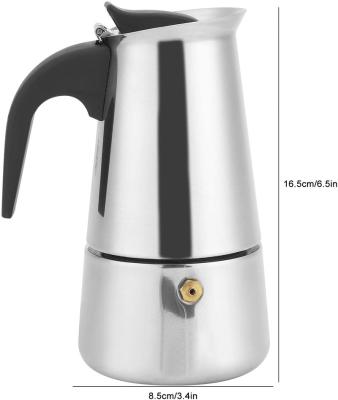 China Large Capacity Espresso Viable Coffee Maker Thickened Stainless Steel Moka Pot With Lid for sale