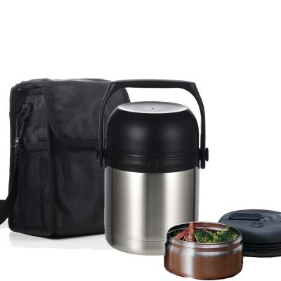 China PORTABLE Portable To Work Food Jar Container Thermos Food Flask Stainless Steel Thermos With Multiple Compartments for sale