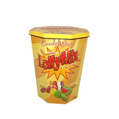 China Recyclable / Eco - Friendly 1.5kg Metal Candy Packaging Containers Tin Pails For Candy Novelty Candy Tins for sale