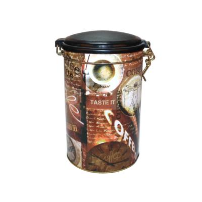 China Recyclable Coffee Tin With Airtight Valve Cylinder Coffee Tin Packaging Tin Can For Coffee for sale