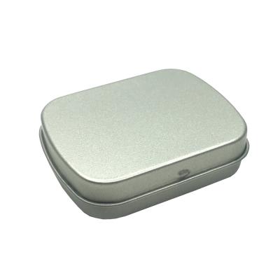 China Mini Recyclable Frosted Unprinted Tin Box With Hinge for sale