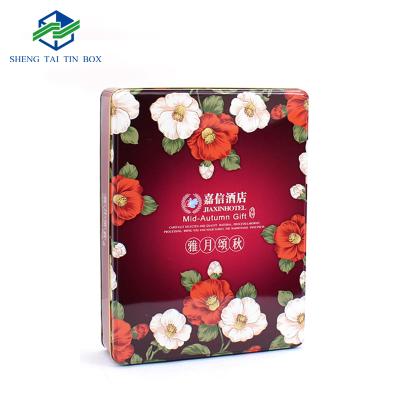 China Large Recyclable Rectangular Metal Tin Box Mooncake Packaging Box for sale