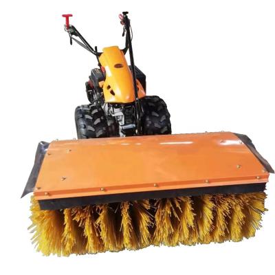 China New Snow Tire Style Walk Behind Gasoline Snow Sweeper Road Roller Brush Snow for sale